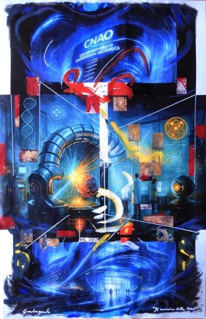 Opera d’arte per i 25 anni del CNAO di Pavia - Francesco Guadagnuolo - Via Erminio Borloni 1 – Pavia, Pavia (PV) - Una nuova era si apre nella cura dei tumori Per i 25 anni del CNAO di Pavia, il M° Francesco Guadagnuolo ha dedicato un’opera d’arte Nel sincrotrone h...