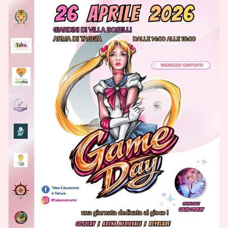 Giornata di giochi e creatività - Giardini di Villa Boselli, Taggia (IM) - GAME DAY 2026 🎮✨
Segna la data: 26 APRILE 2026 🗓️
📍 Giardini di Villa Boselli – Arma di Taggia
⏰ Dalle 14:00 alle 18:00
🎟️ Ingresso GRATUITO...