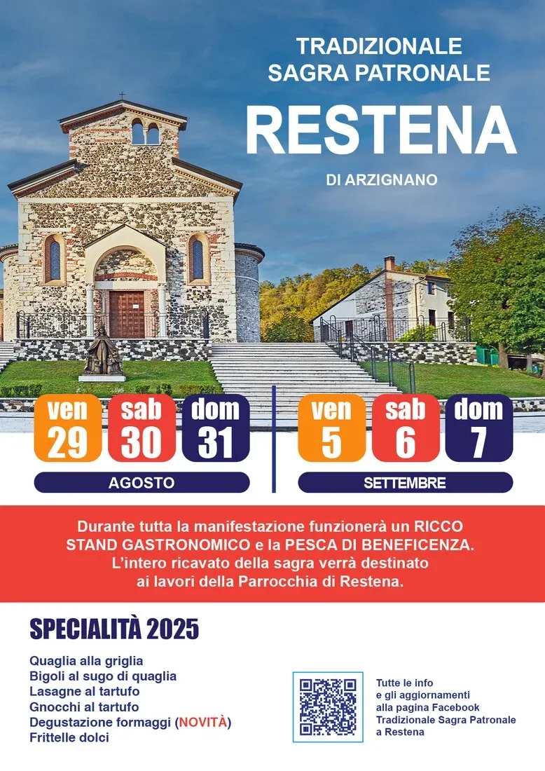 Tradizionale Sagra Patronale a Restena - Restena, Arzignano (VI) - La Sagra Patronale di Restena porta un ricco stand gastronomico e intrattenimento per due weekend prima della ricorrenza dell'8 settembre, quando si f...