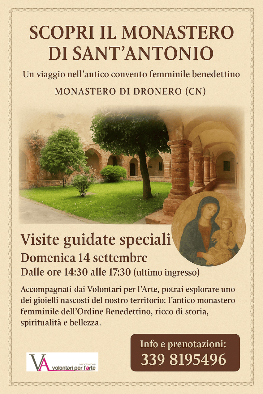 SCOPRI IL MONASTERO DI S. ANTONIO - Chiostro di Monastero di Dronero, Dronero (CN) - Il Monastero di Sant’Antonio a Dronero, situato nell’omonima frazione in provincia di Cuneo, è uno dei luoghi più affascinanti della Valle Maira. Ques...